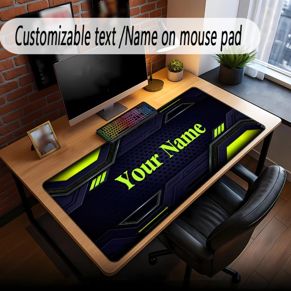 Tech Office Names - Tappetino per mouse personalizzabile Trendy Neon